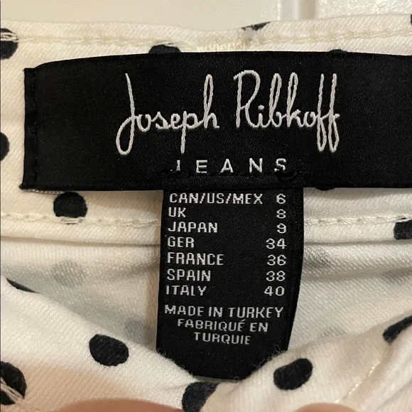 Joseph Ribkoff White and Black Polka Dot Jeans - Picture 3 of 7